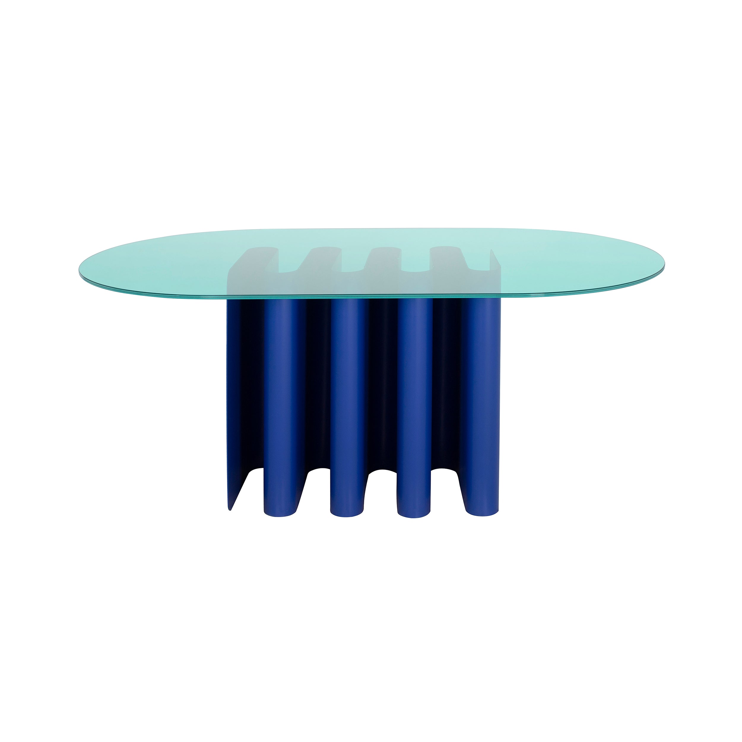 Tavolo2 Dining Table: Green + Ultramarine Blue