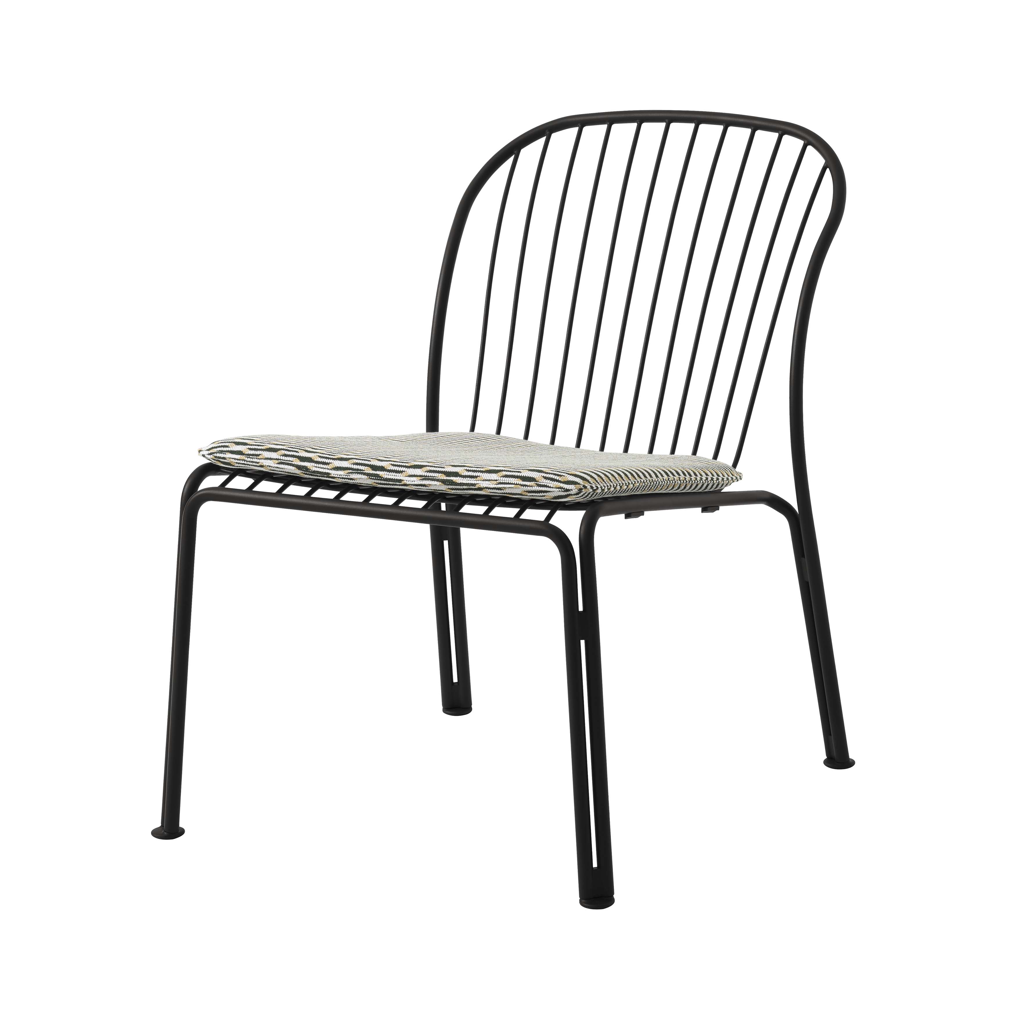 Thorvald SC100 Lounge Chair with Seatpad: Outdoor + Warm Black + Marquetry Bora 