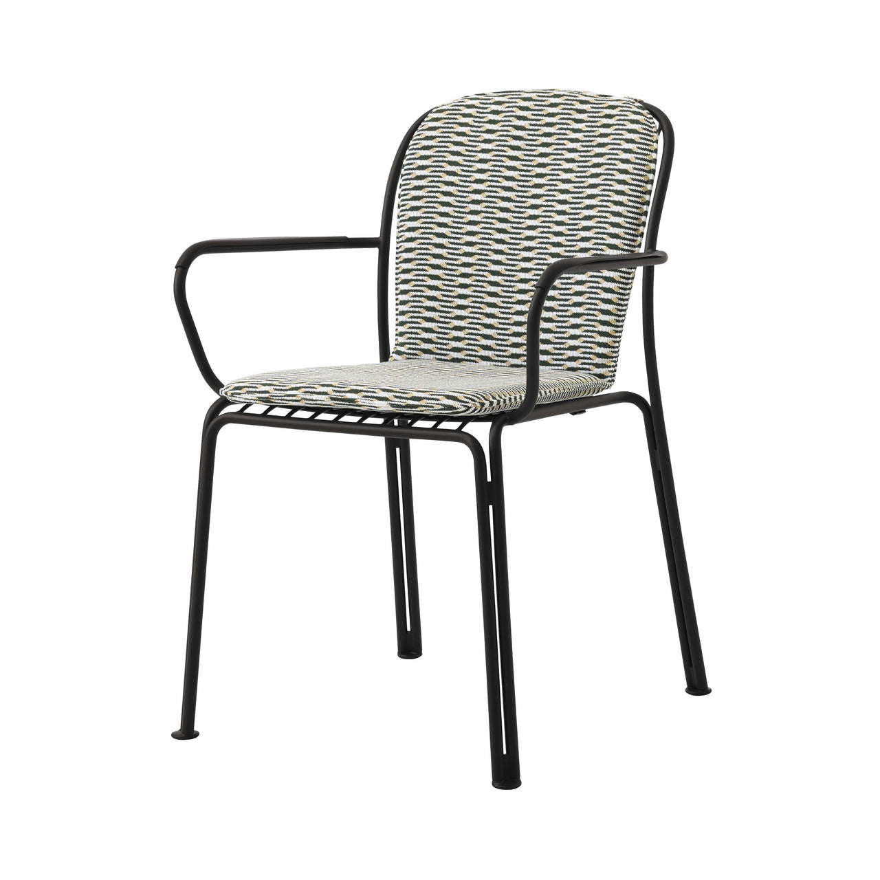 Thorvald SC95 Armchair: Outdoor + Warm Black + With Marquetry Bora Cushion