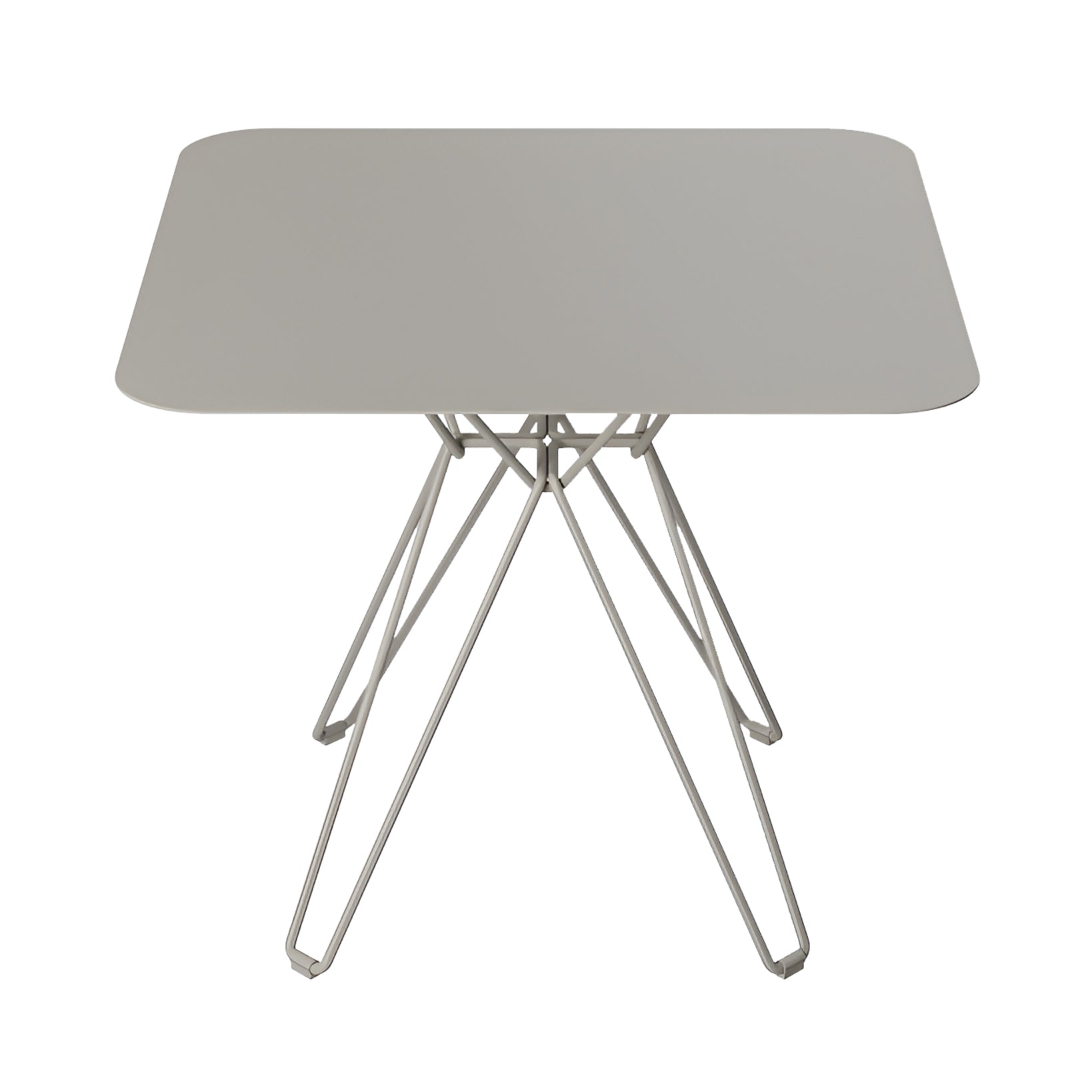 Tio Dining Table: Square + Stone Grey Metal