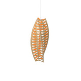 Toru Vertical Pendant Light: Medium + Bamboo + Orange