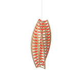 Toru Pendant Light: Vertical + Bamboo + Red + White