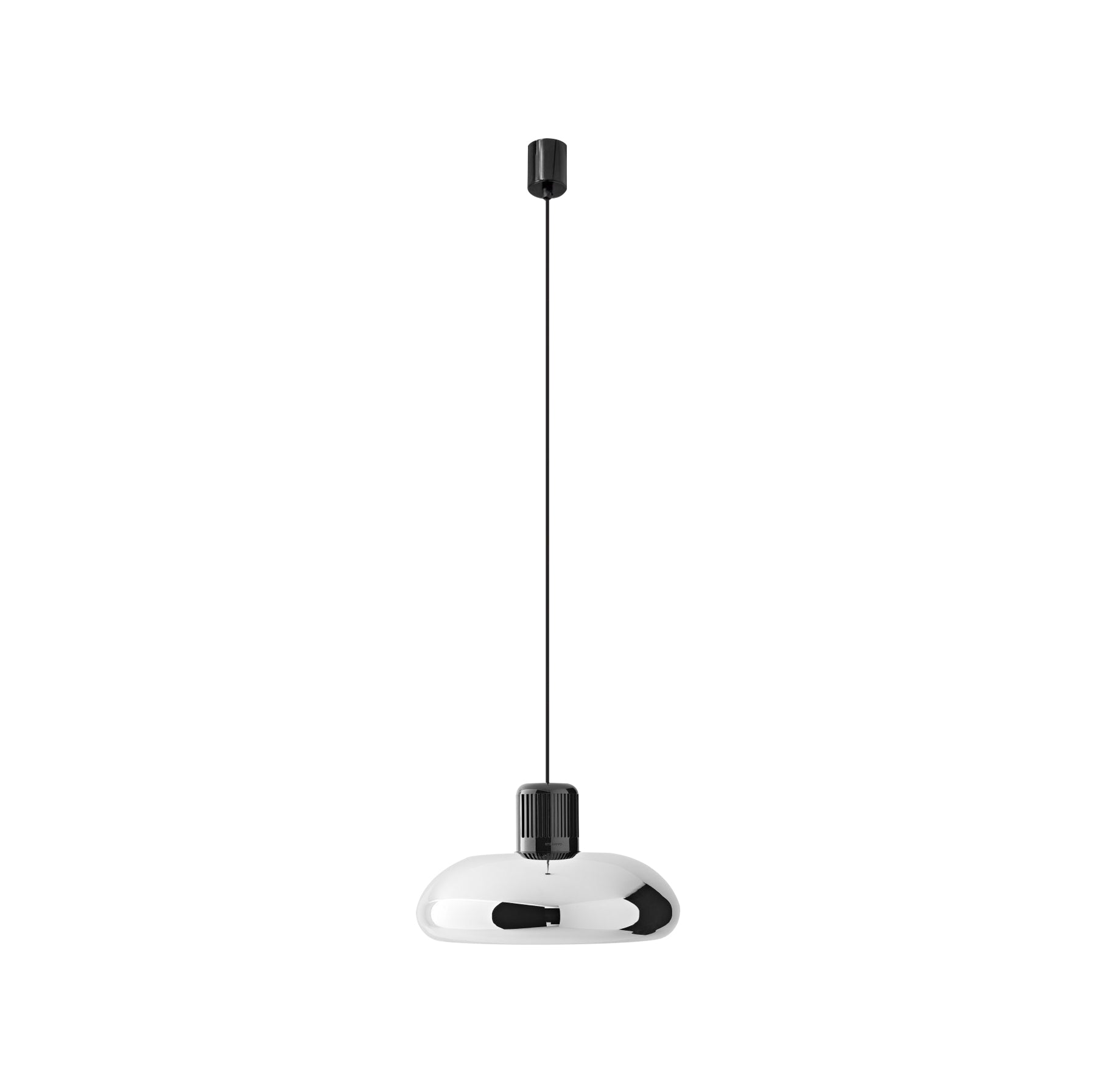 Trepiu Pendant: Black + Polished Chrome