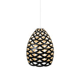 Tūī Pendant Light: Medium + Bamboo + Black + White