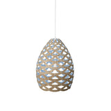 Tūī Pendant Light: Medium + Bamboo + Blue + White