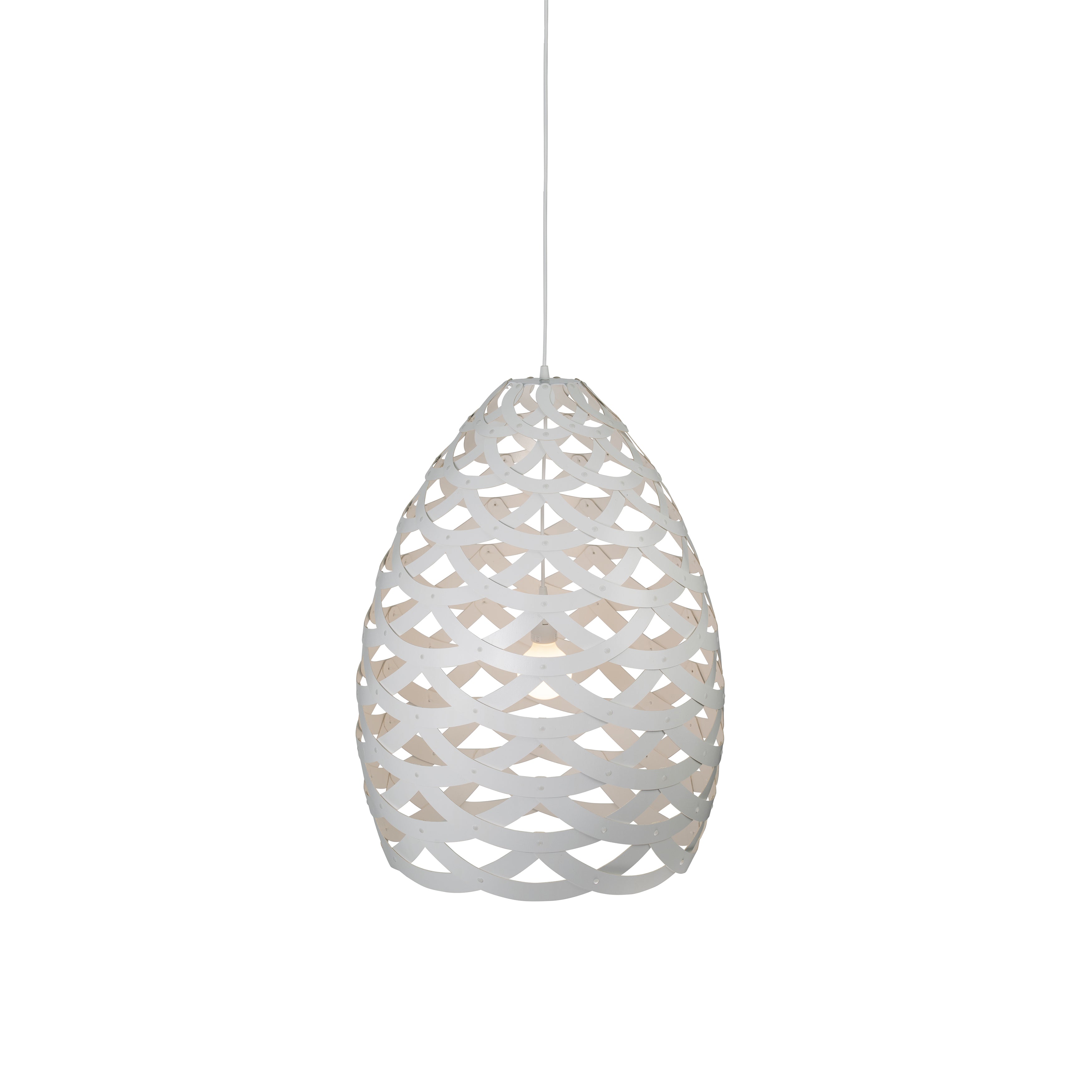 Tūī Pendant Light: Medium + White + White