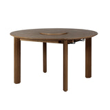 Comfort Circle Dining Table with Extension: Ripples + Dark Oak