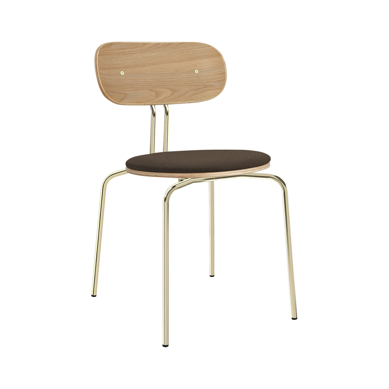 Curious Chair: Brass + With Teddy Brown Cushion