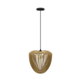 Clava Wood Pendant: Oak + Black + Canopy