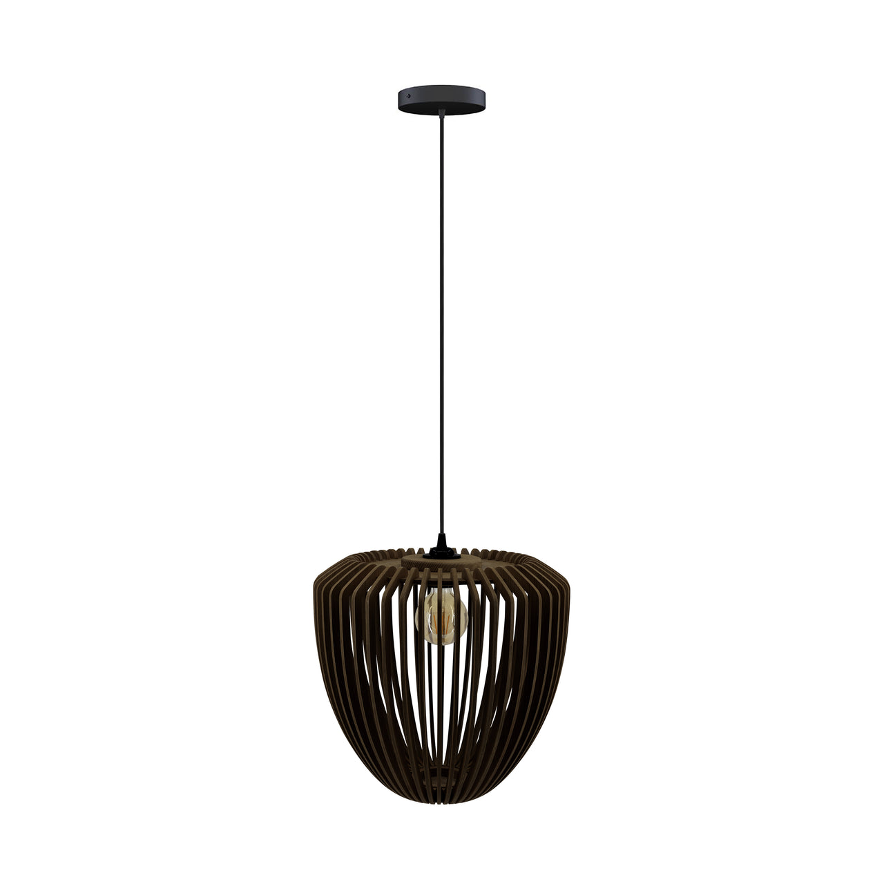 Clava Wood Pendant: Dark Oak + Black + Canopy