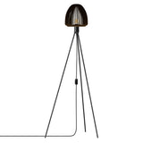 Clava Wood Tripod Floor Lamp: Dark Oak + Black