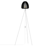 Clava Wood Tripod Floor Lamp: Black Oak + White