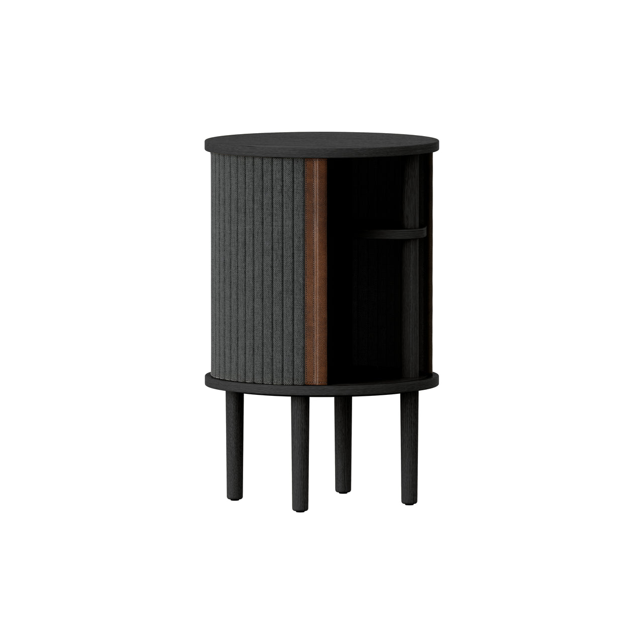 Audacious Side Table: Black Oak + Shadow Grey