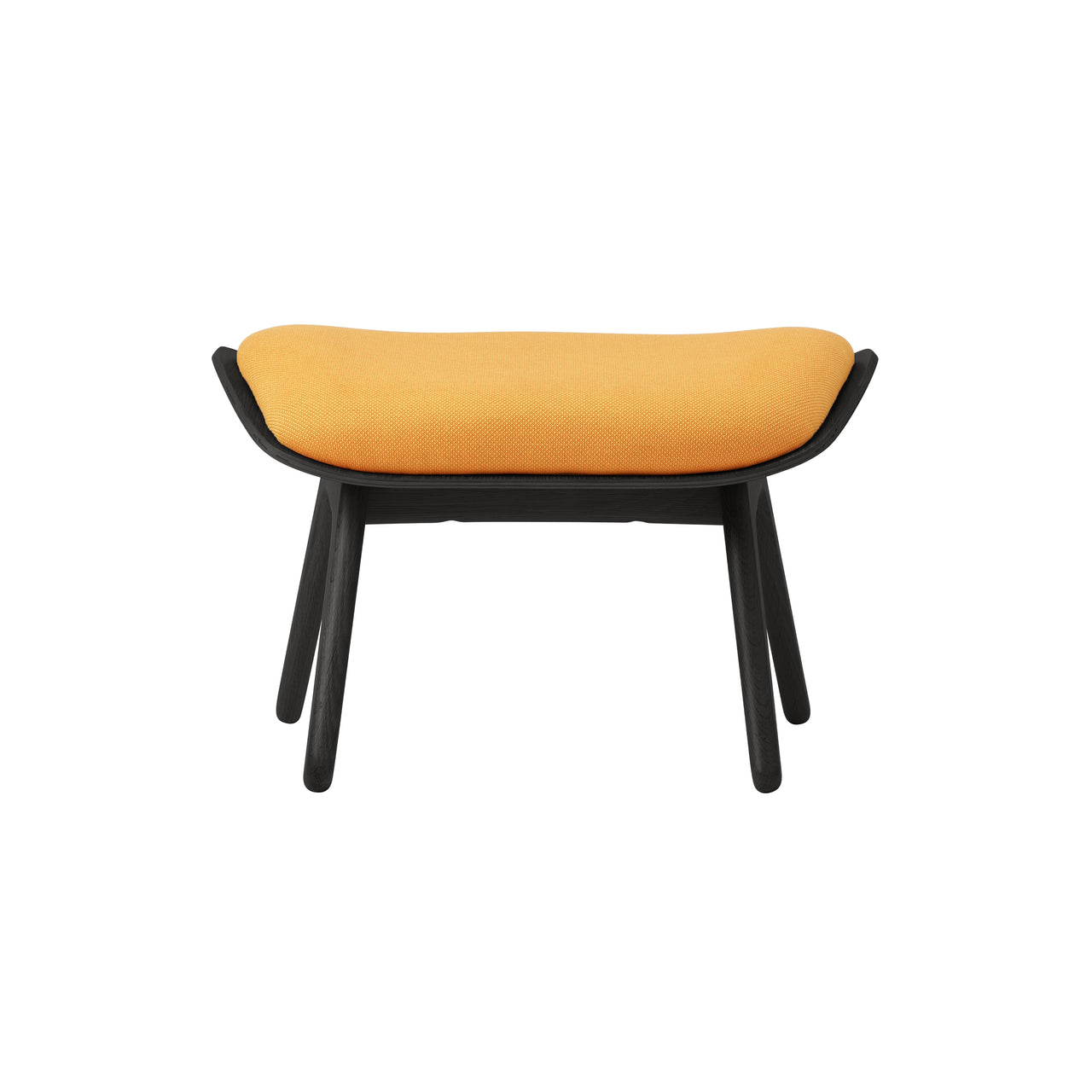 The Reader Ottoman: Black Oak + Tangerine