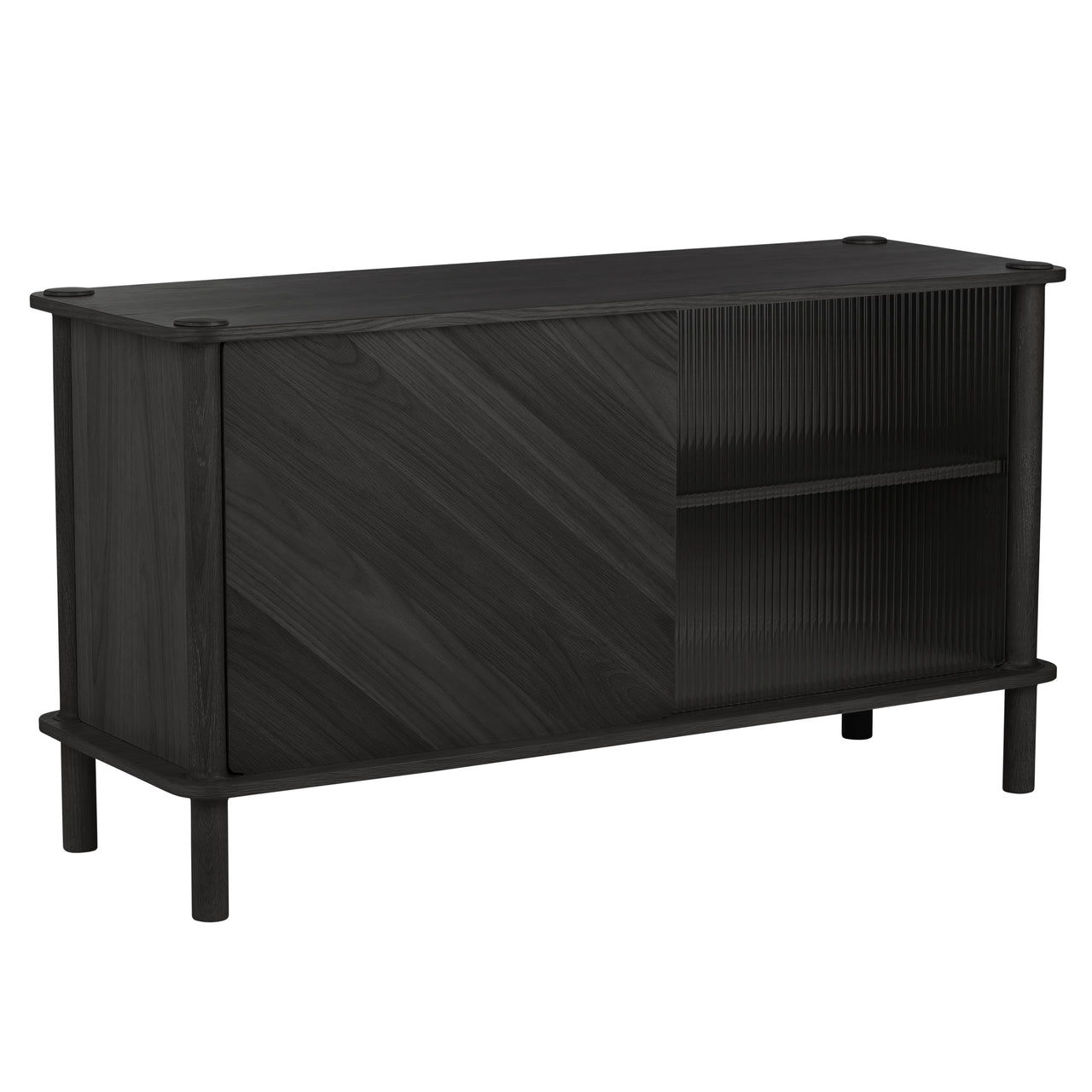 Italic Sideboard: Glass: Black Oak