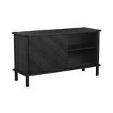 Italic Sideboard: Glass + Black Oak + 1 Black Oak + 1 Glass Door