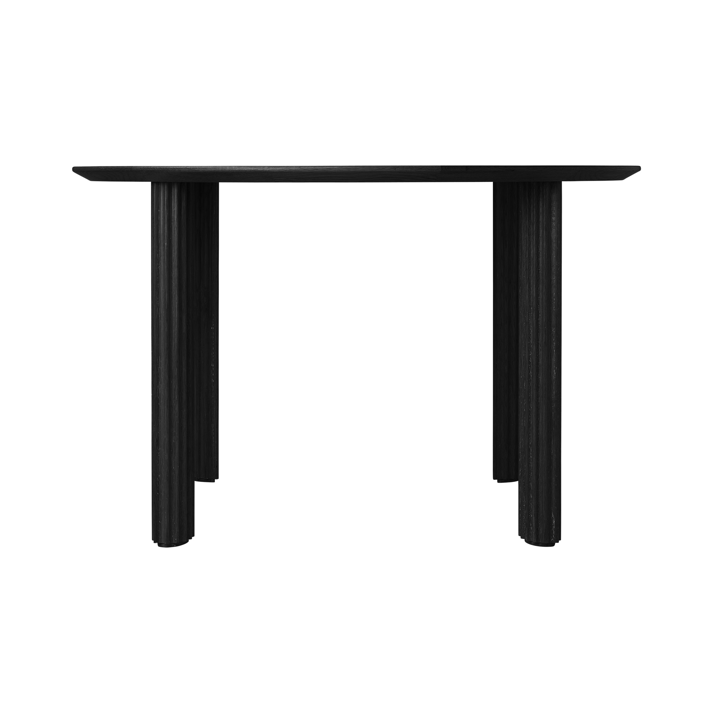 Comfort Circle Dining Table: Ripples + Black Oak