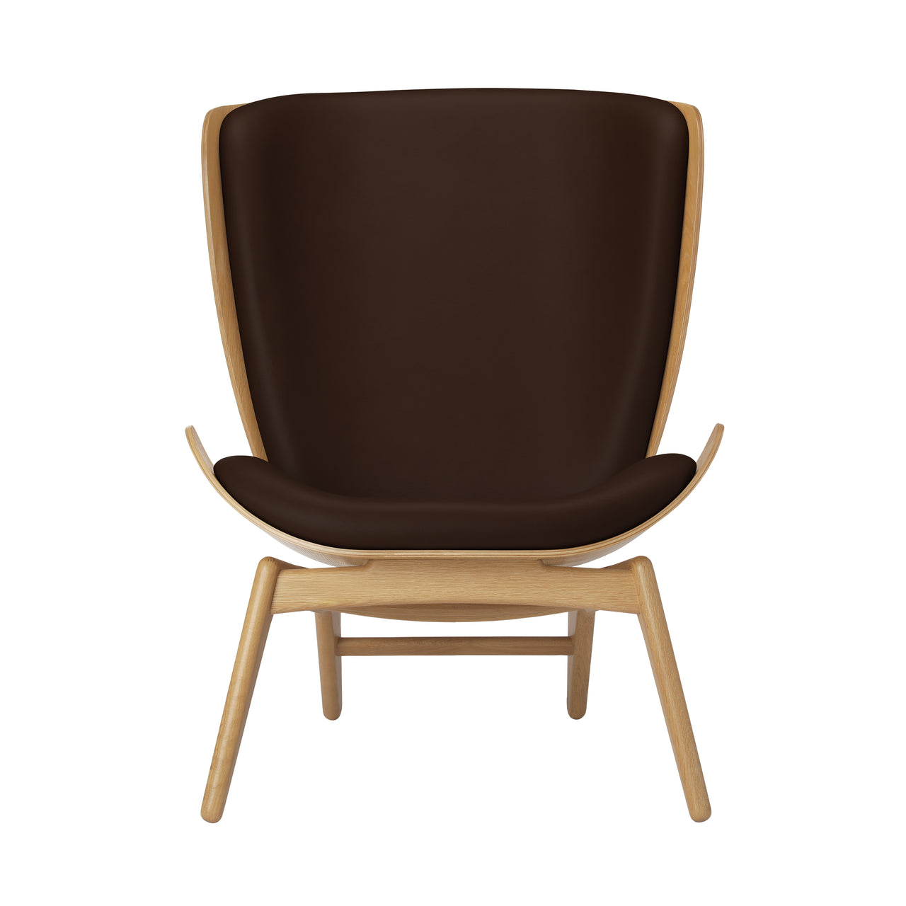 The Reader Wing chair: Oak + Brown Leather