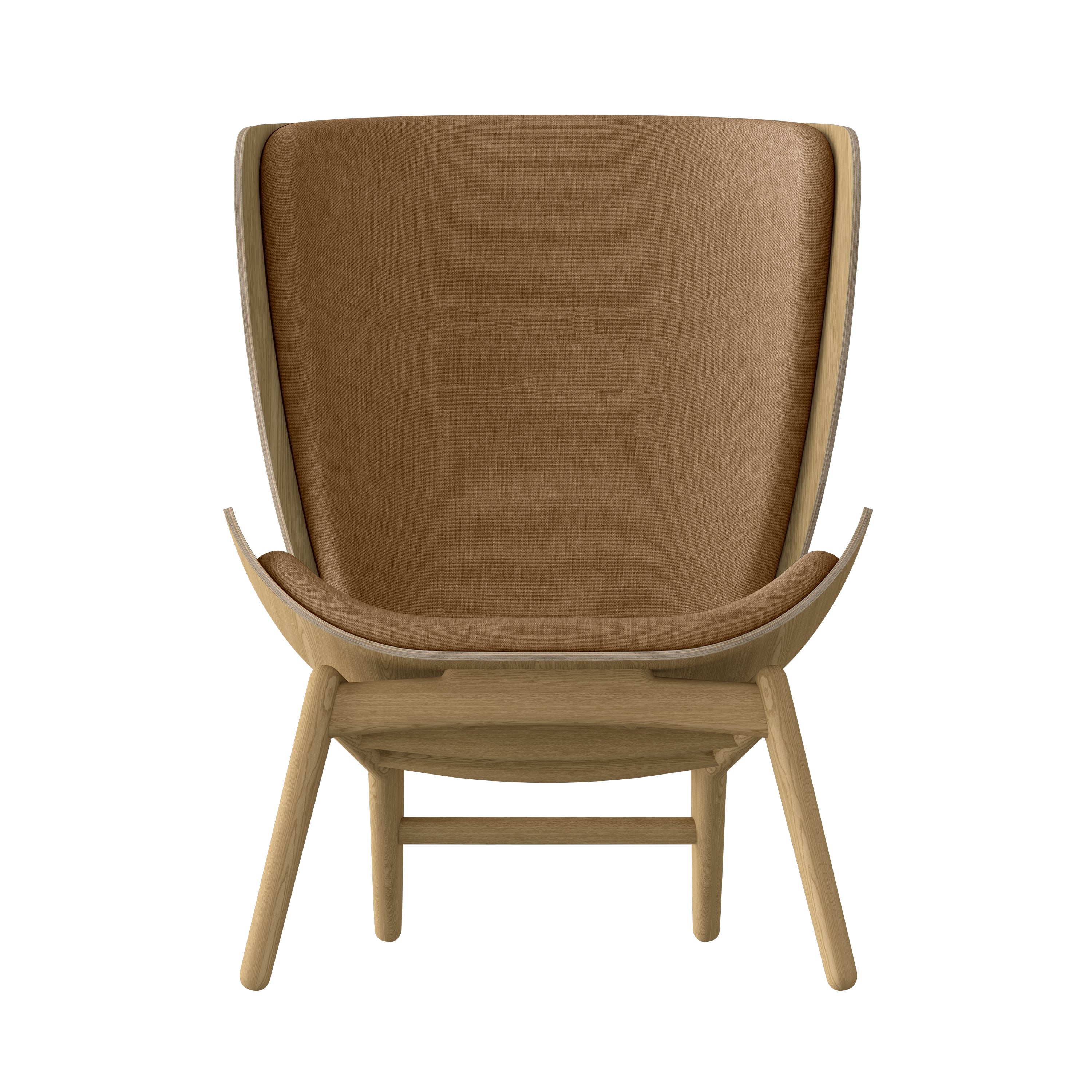 The Reader Wing chair: Oak + Sugar Brown