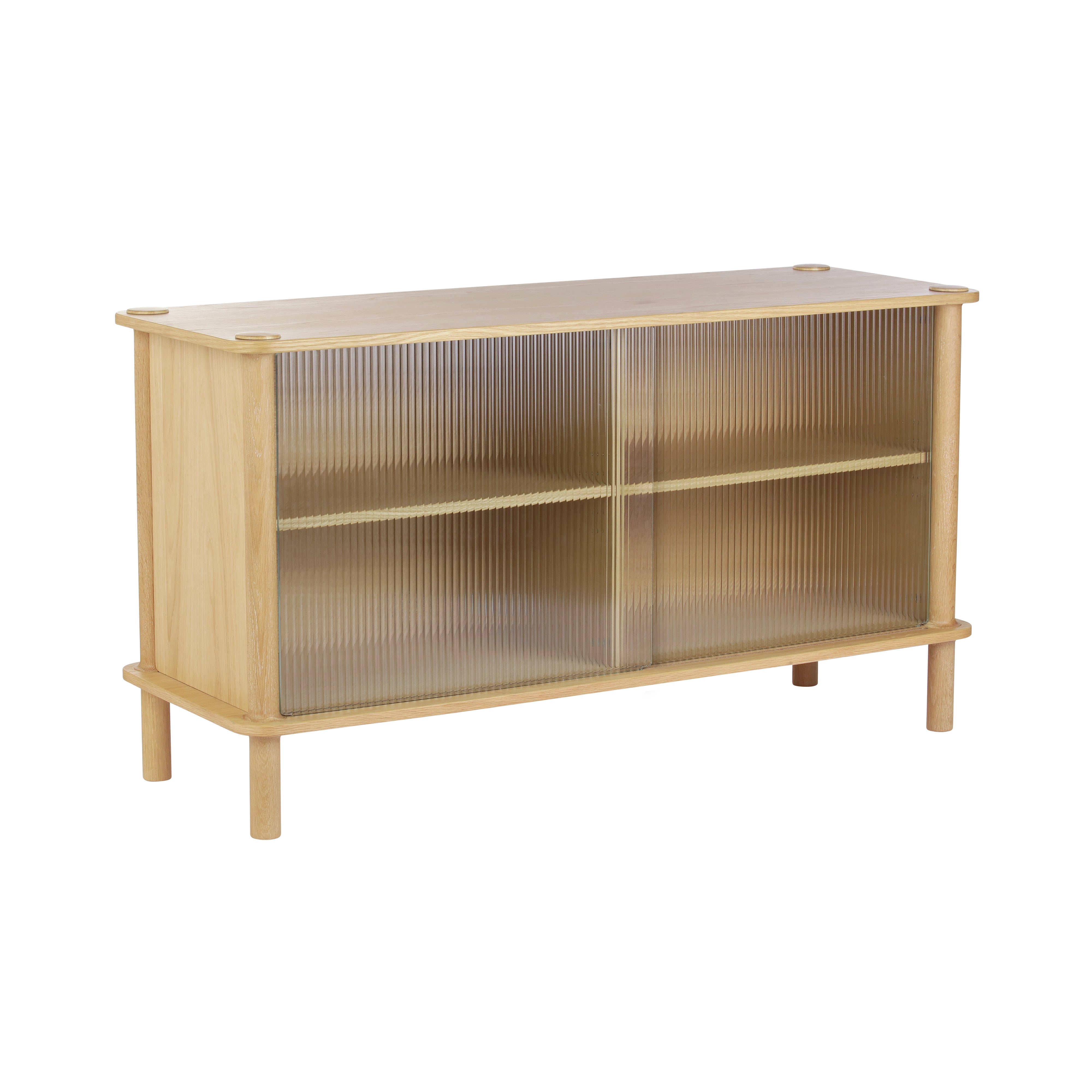 Italic Sideboard: Glass +Oak + 2 Glass Doors