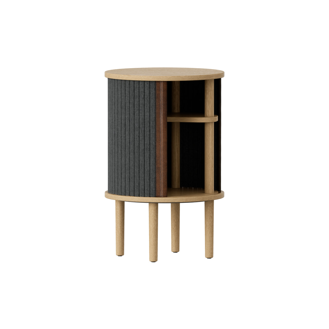 Audacious Side Table: Oak + Shadow Grey