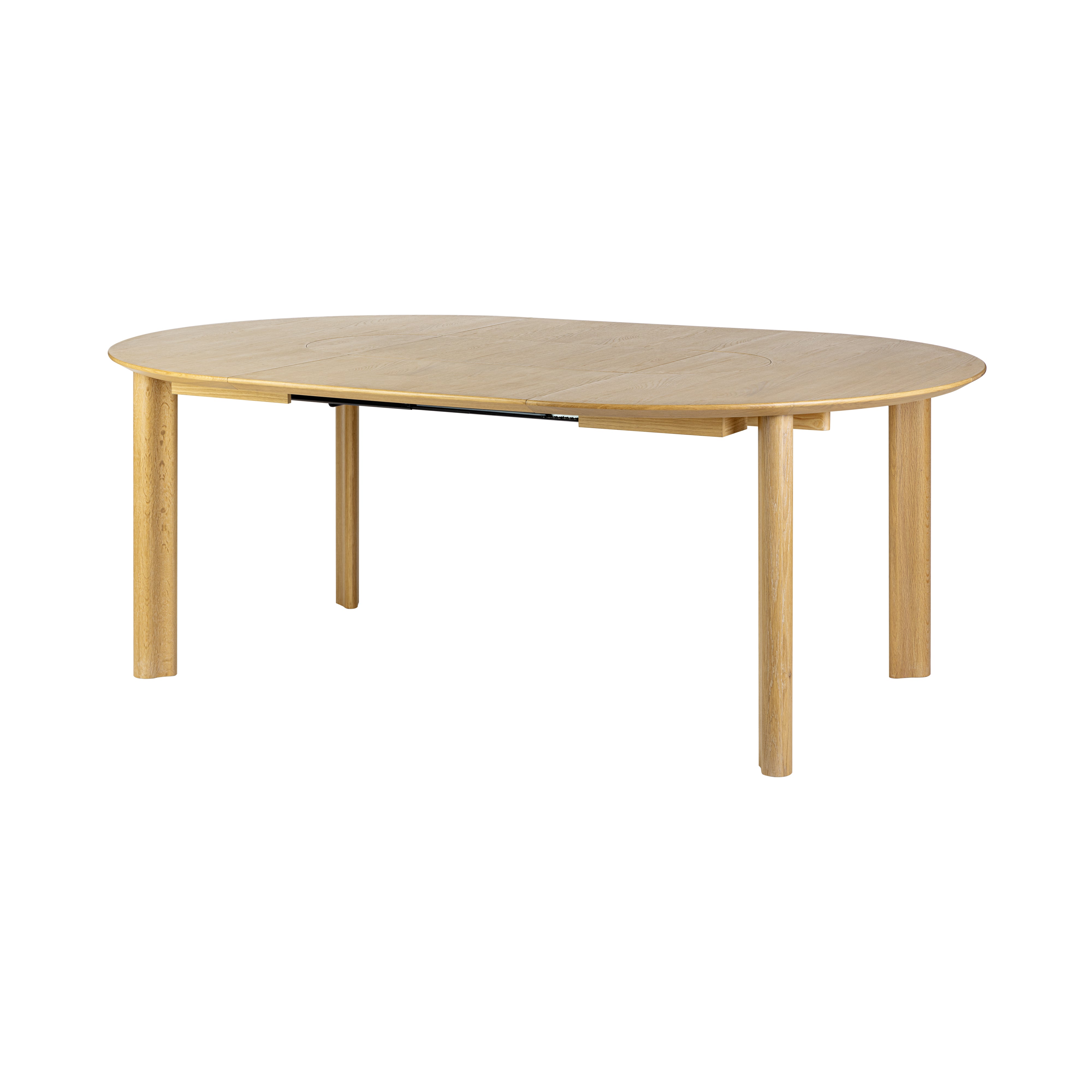 Comfort Circle Dining Table with Extension: Smooth + Oak