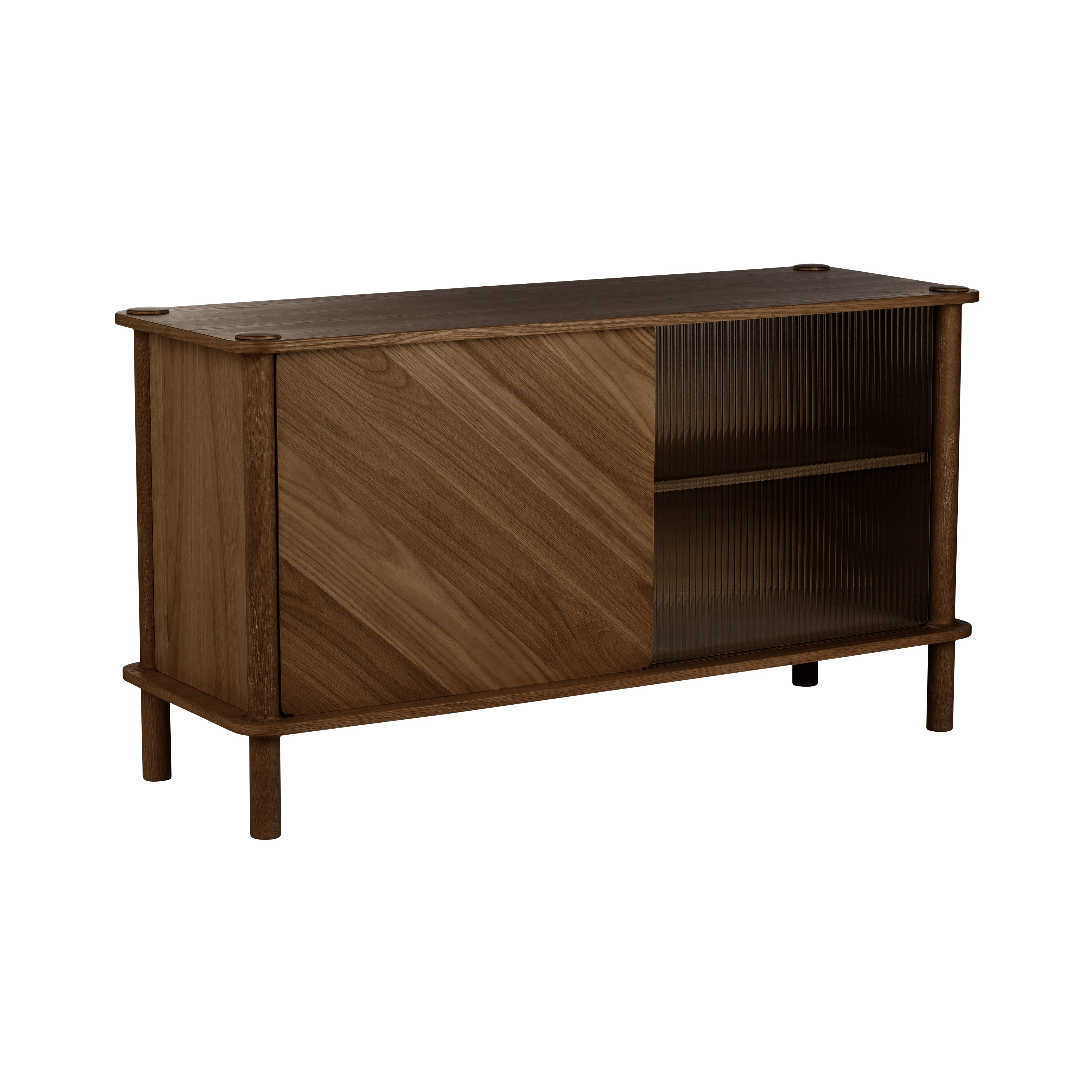 Italic Sideboard: Glass + Dark Oak + 1 Dark Oak + 1 Glass Door