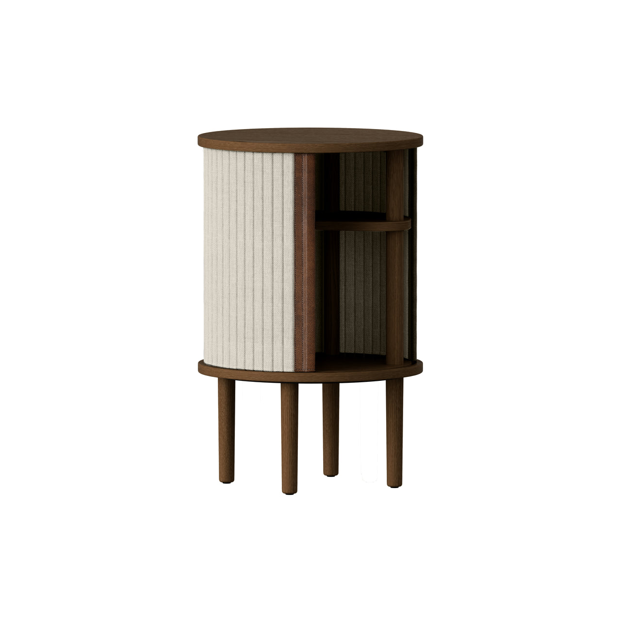 Audacious Side Table: Dark Oak + White Sands