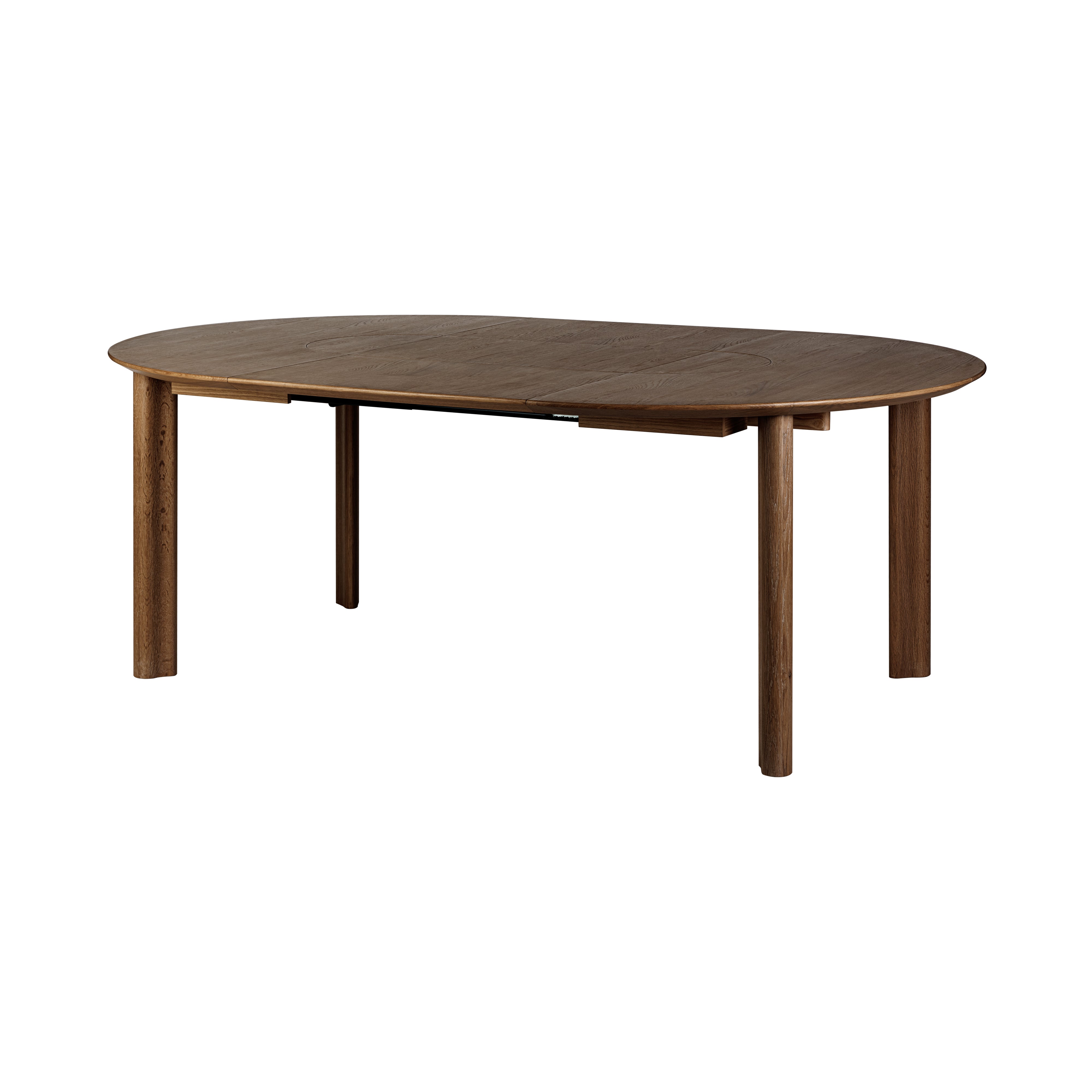 Comfort Circle Dining Table with Extension: Smooth + Dark Oak