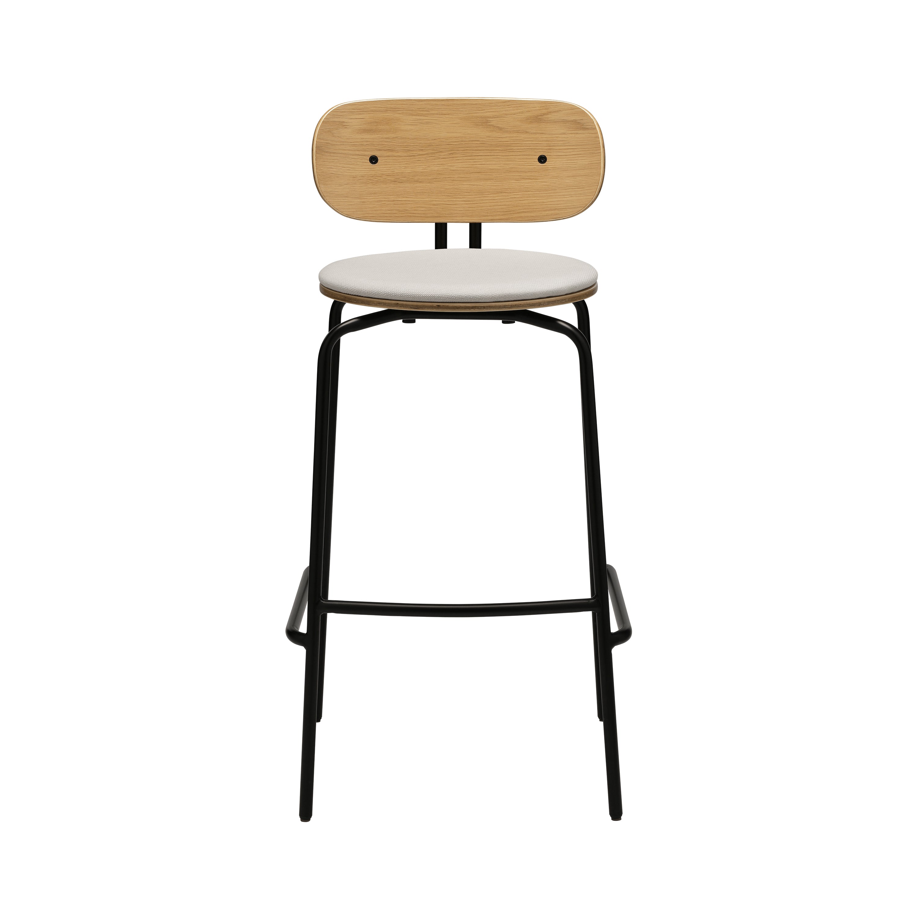 Curious Bar + Counter Stool: Bar + Black + With White Sands Cushion