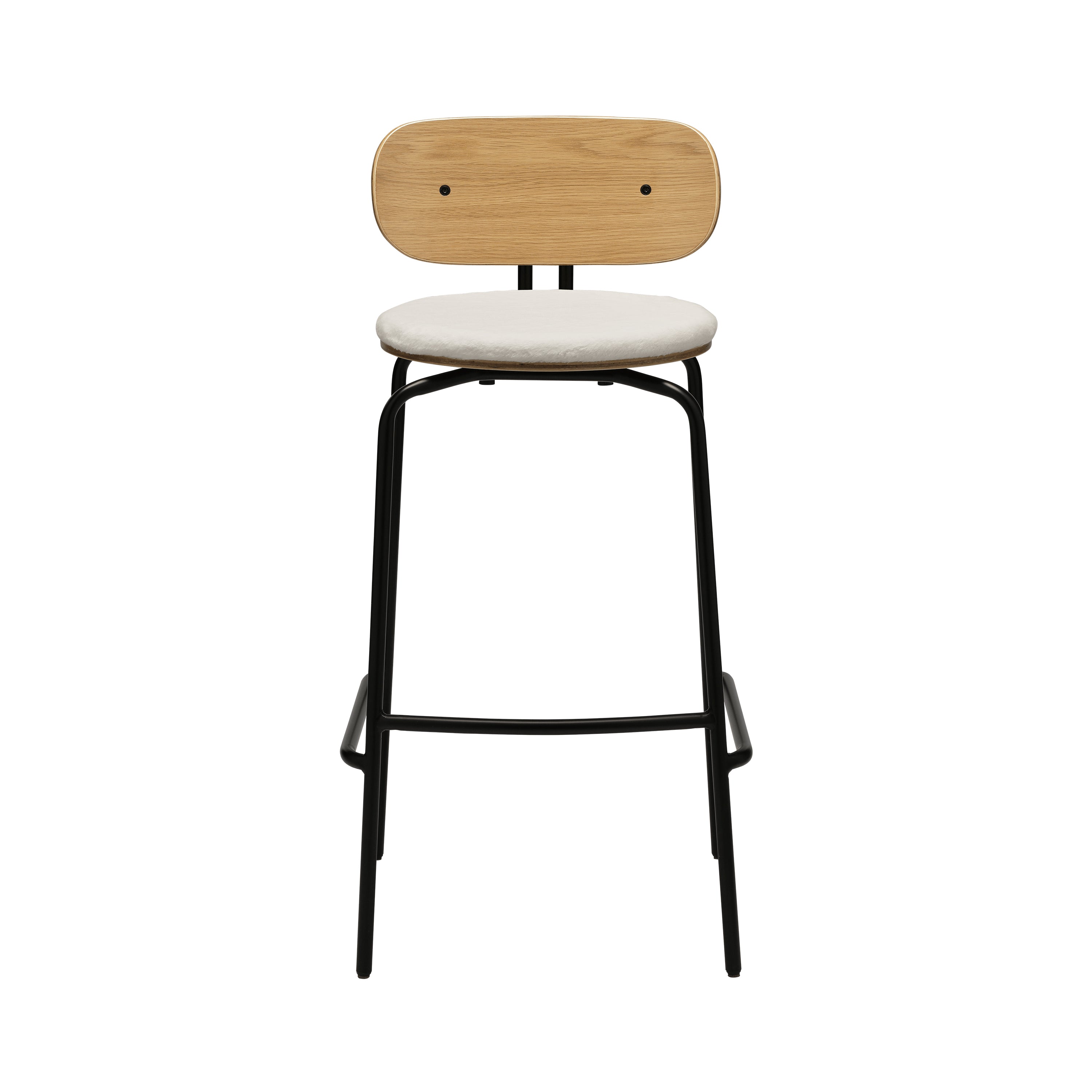 Curious Bar + Counter Stool: Bar + Black + With Teddy White