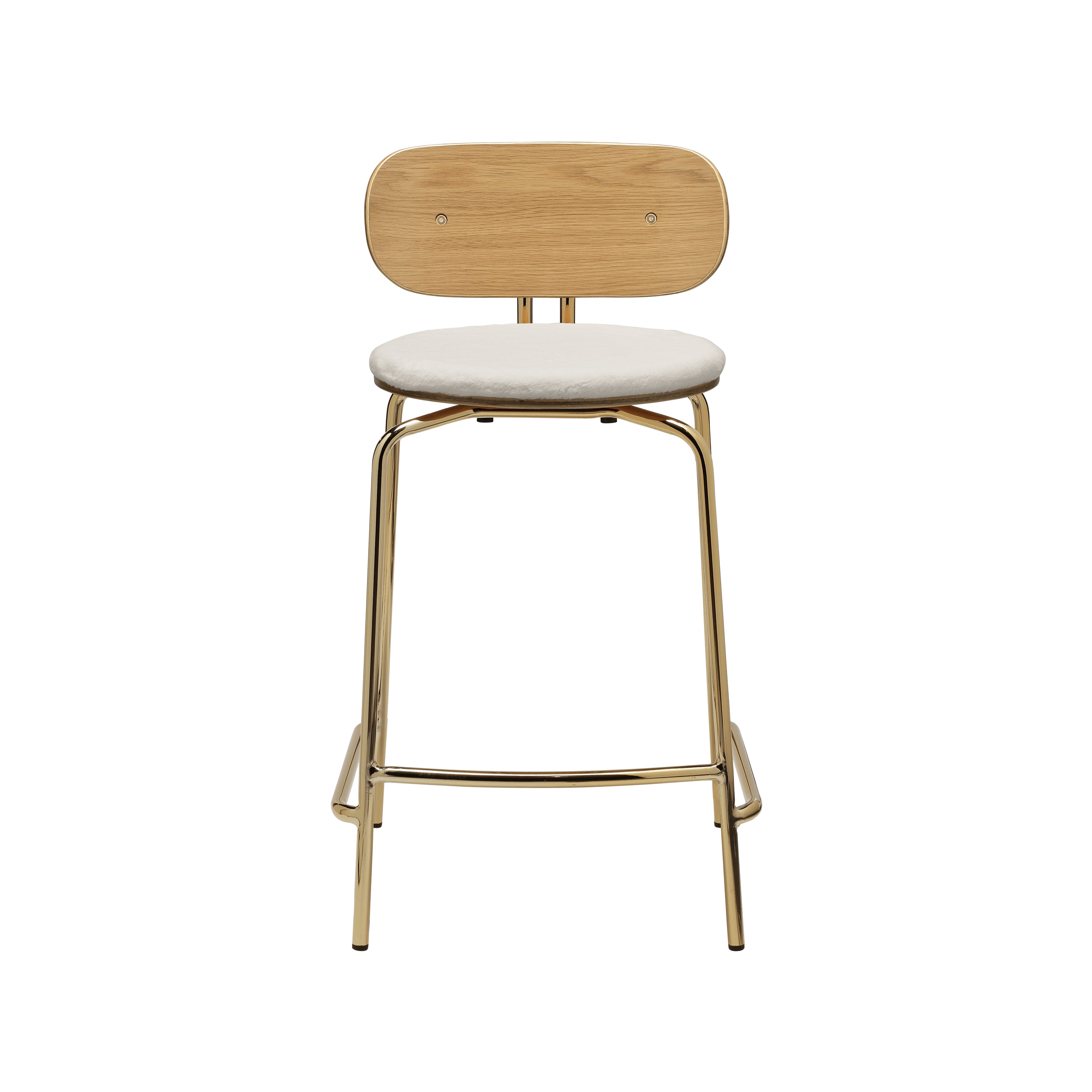 Curious Bar + Counter Stool: Counter + Brass + With Teddy White