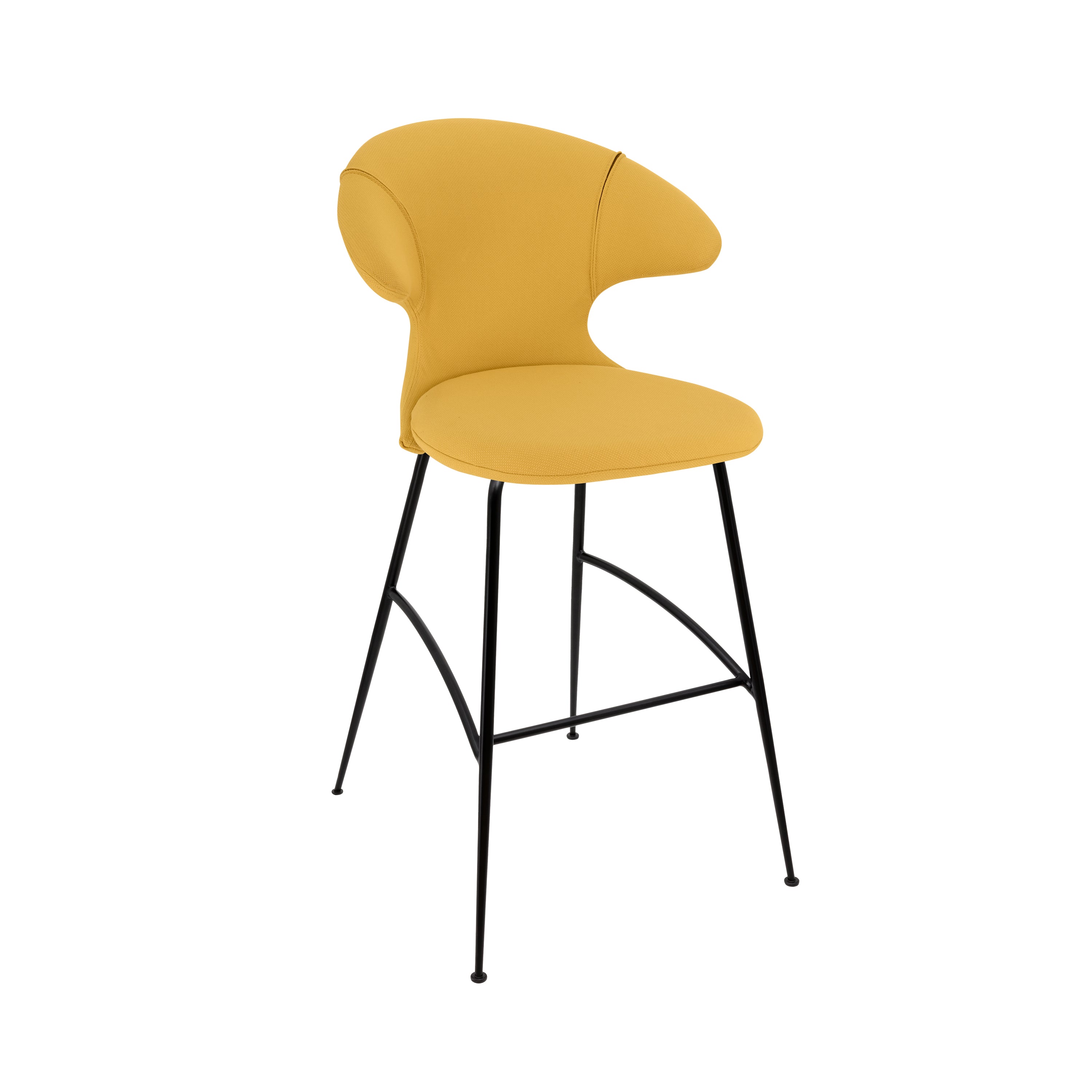 Time Flies Bar Stool: Black + Curry Sun