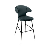 Time Flies Bar Stool: Black + Quantom Blue