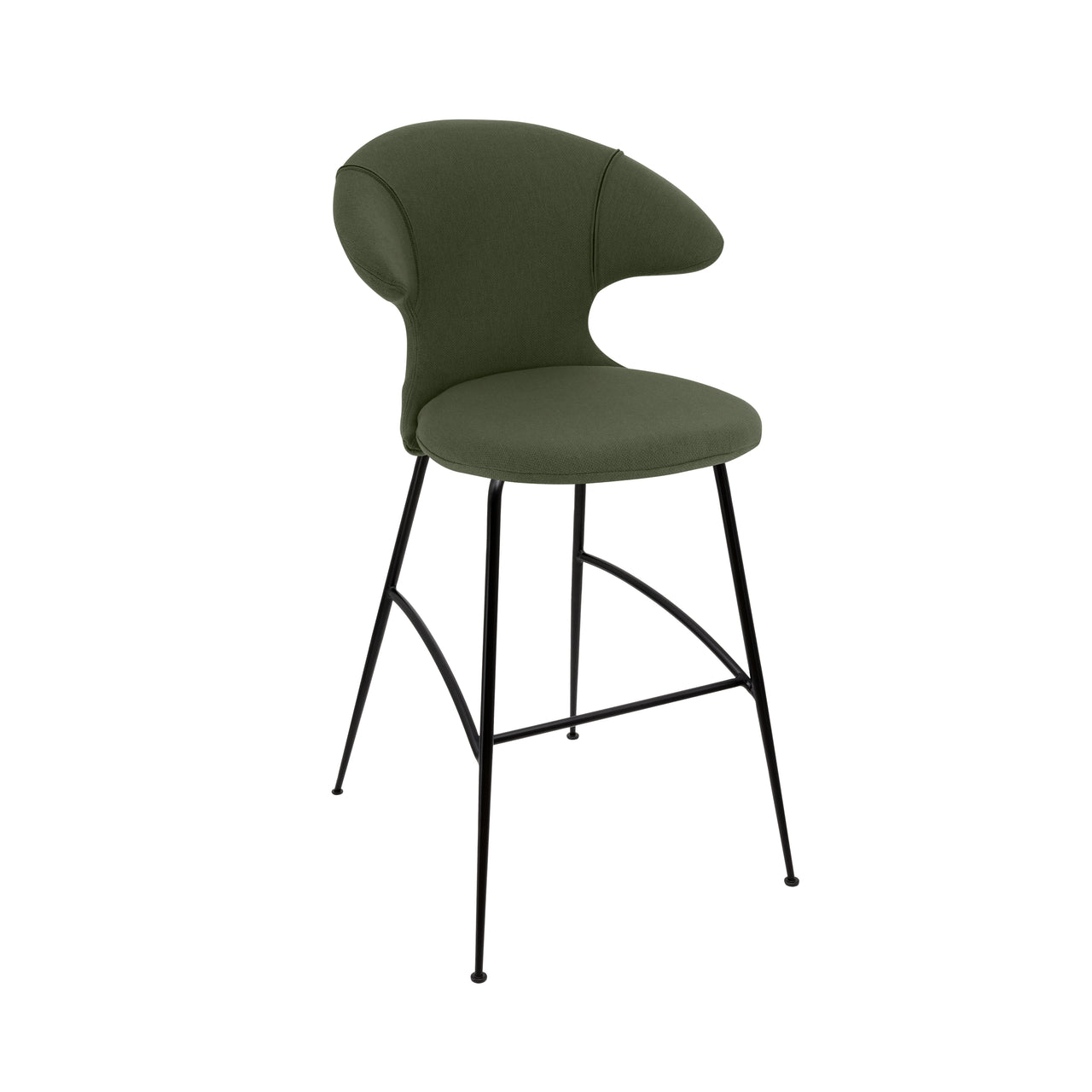 Time Flies Bar Stool: Black + Racing Green