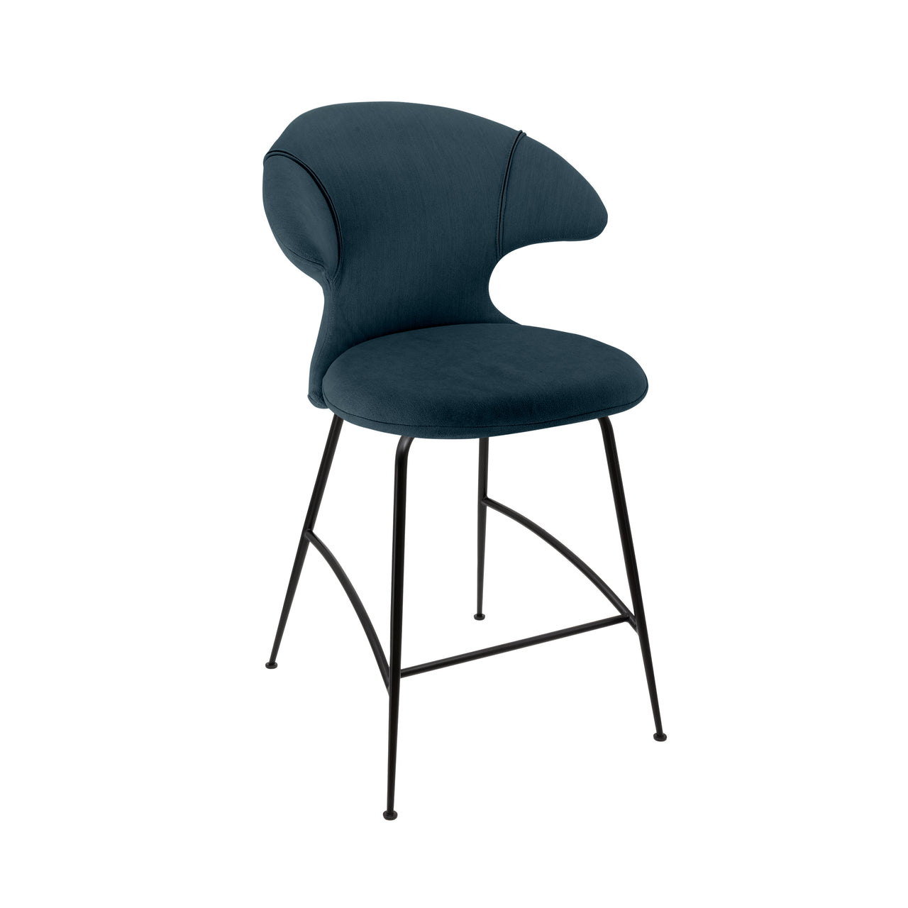 Time Flies Counter Stool: Black + Jet Air Blue