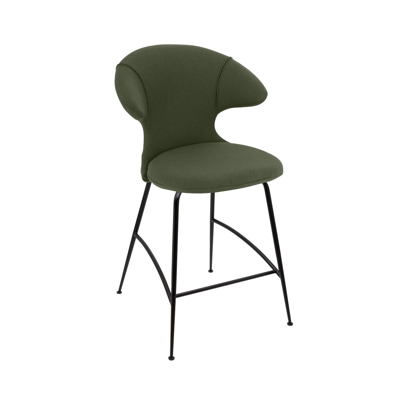 Time Flies Counter Stool: Black + Racing Green