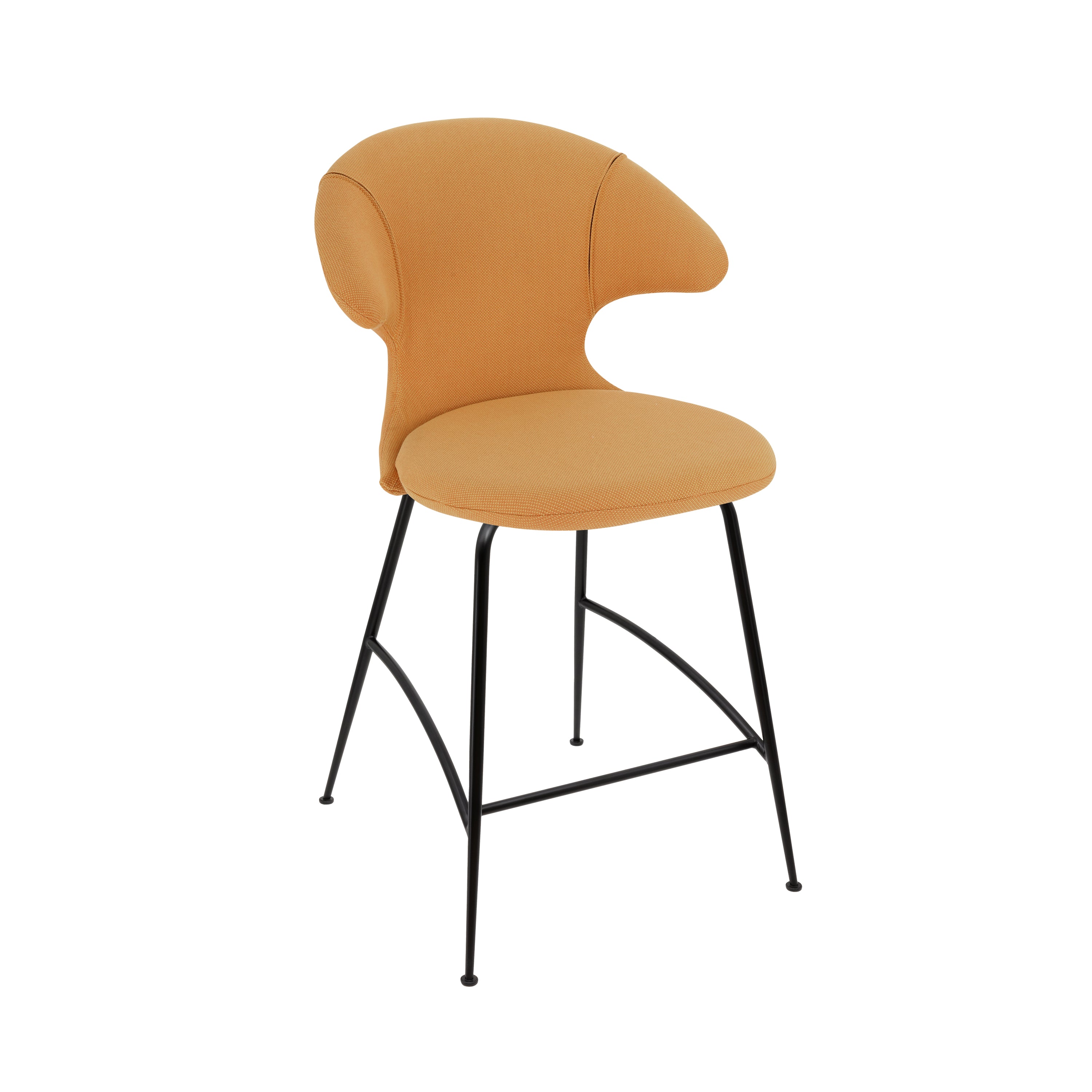 Time Flies Counter Stool: Black + Tangerine