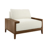 Varick Single Armchair: Seat + Backrest Upholstered + Left + Natural Walnut
