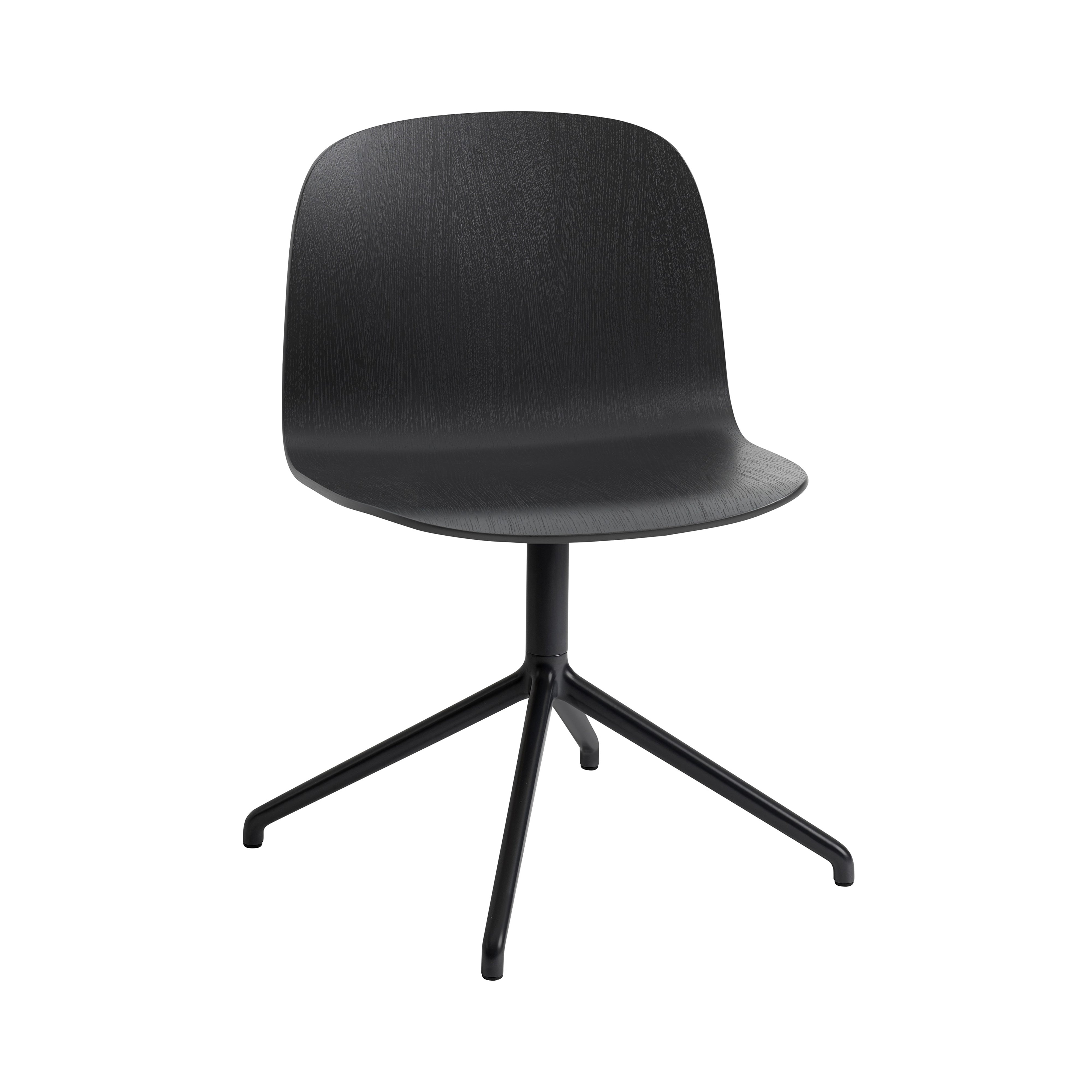 Visu Wide Chair: Swivel Base + Black