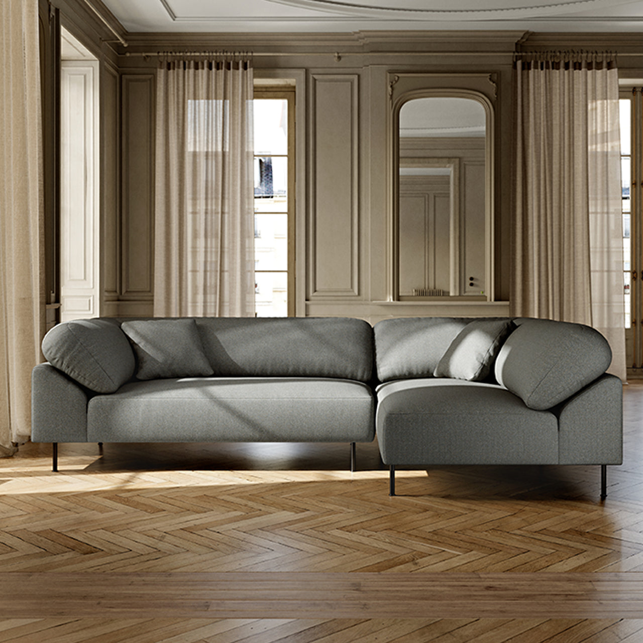 Collar Sofa: Open End 2 Seater