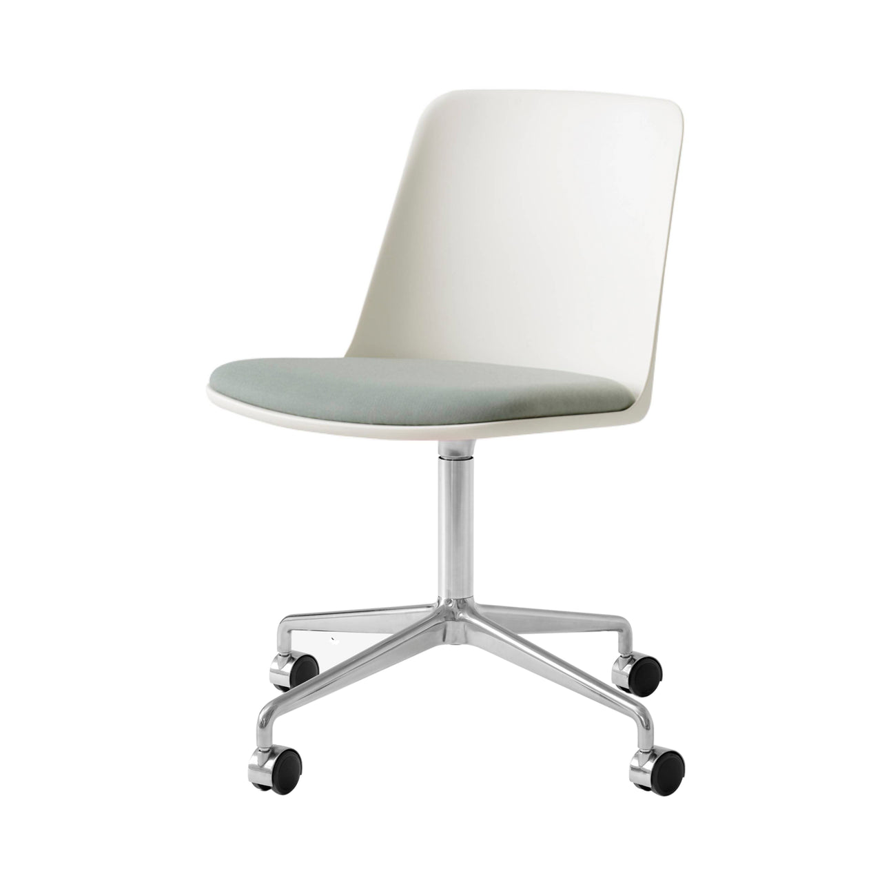 Rely Chair HW22: Polished Aluminum + White 