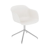 Fiber Armchair: Swivel Base with Return + Recycled Shell + Polished Aluminum + White