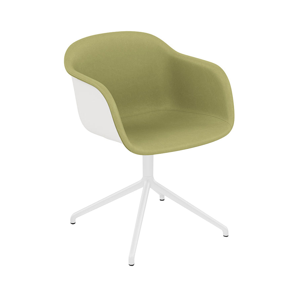 Fiber Armchair: Swivel Base + Front Upholstered + Recycled Shell