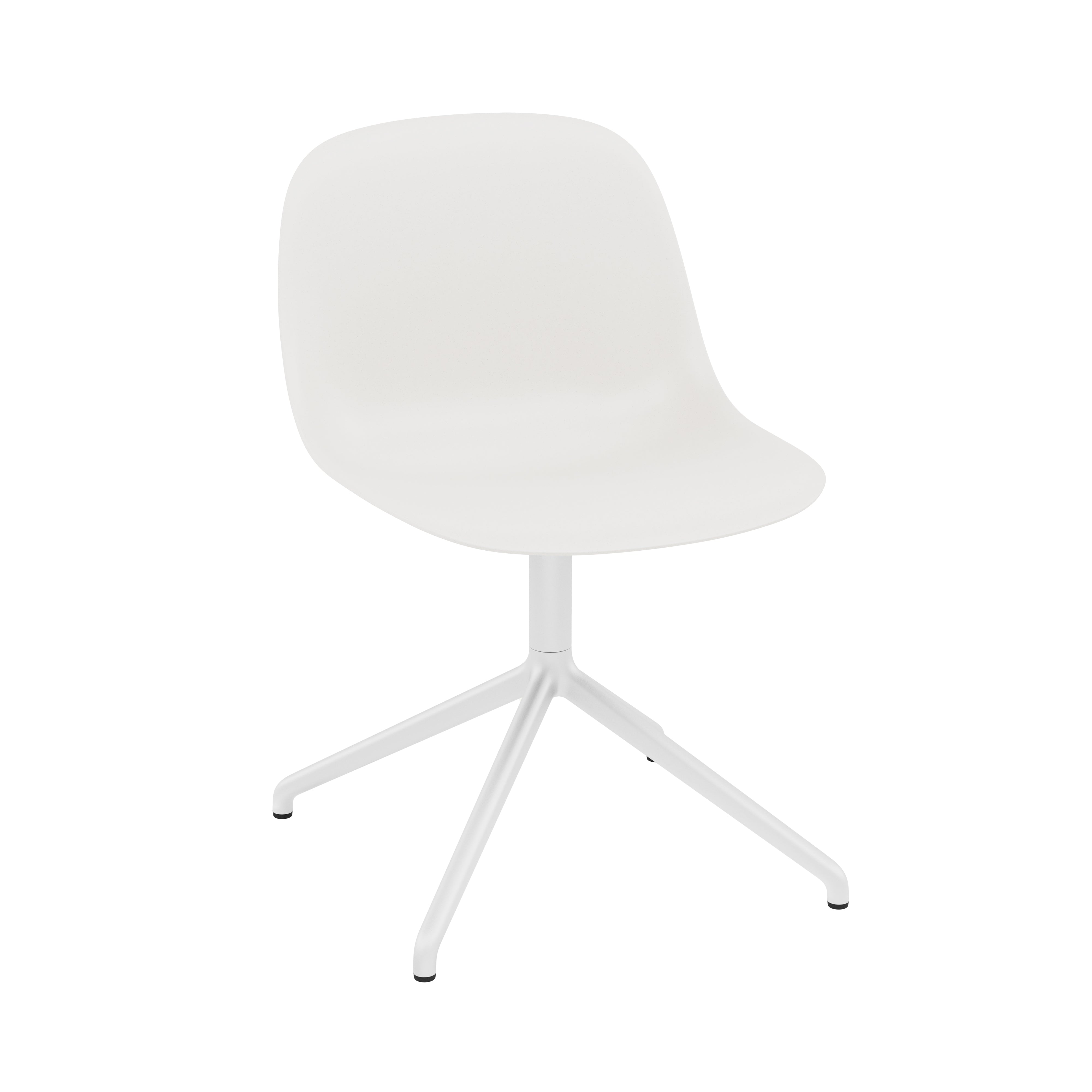 Fiber Side Chair: Swivel Base + Recycled Shell + Natural White + Natural White