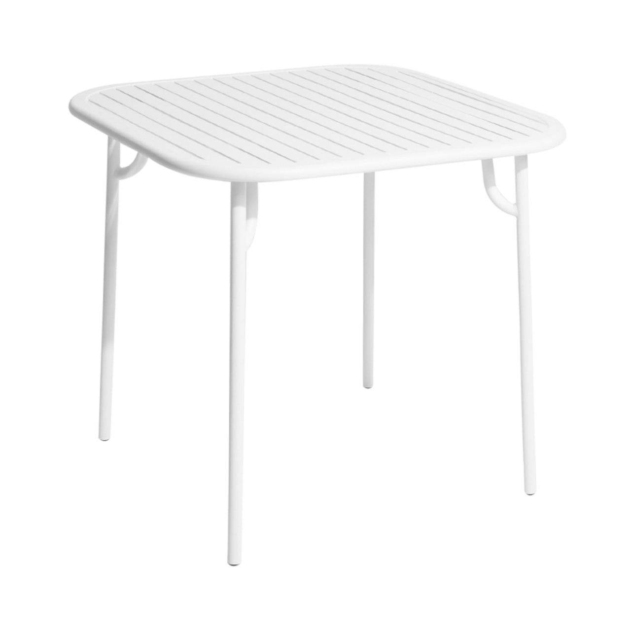 Week-End Square Dining Table with Slats: White