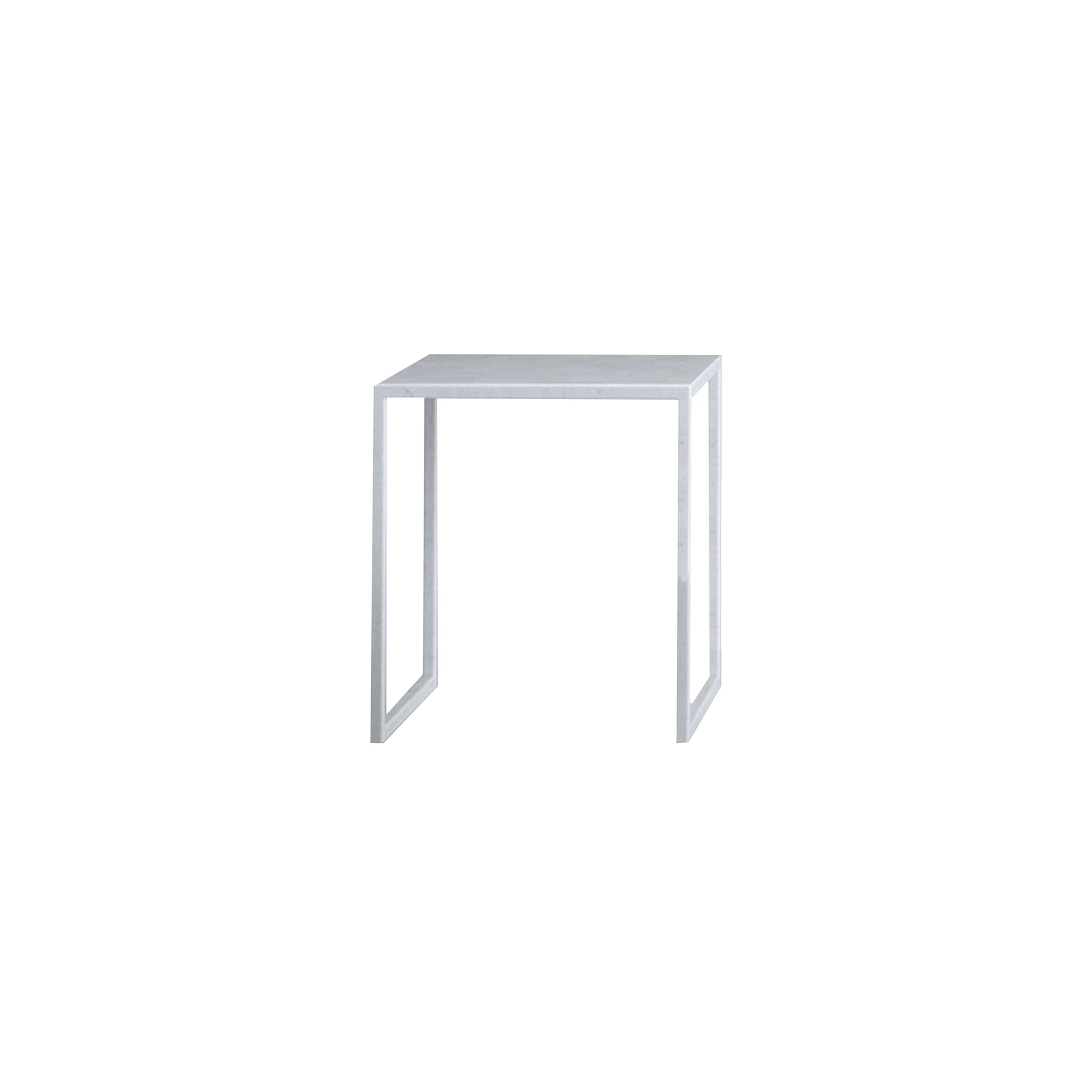 BK Side Table: White Carrara Marble + Square