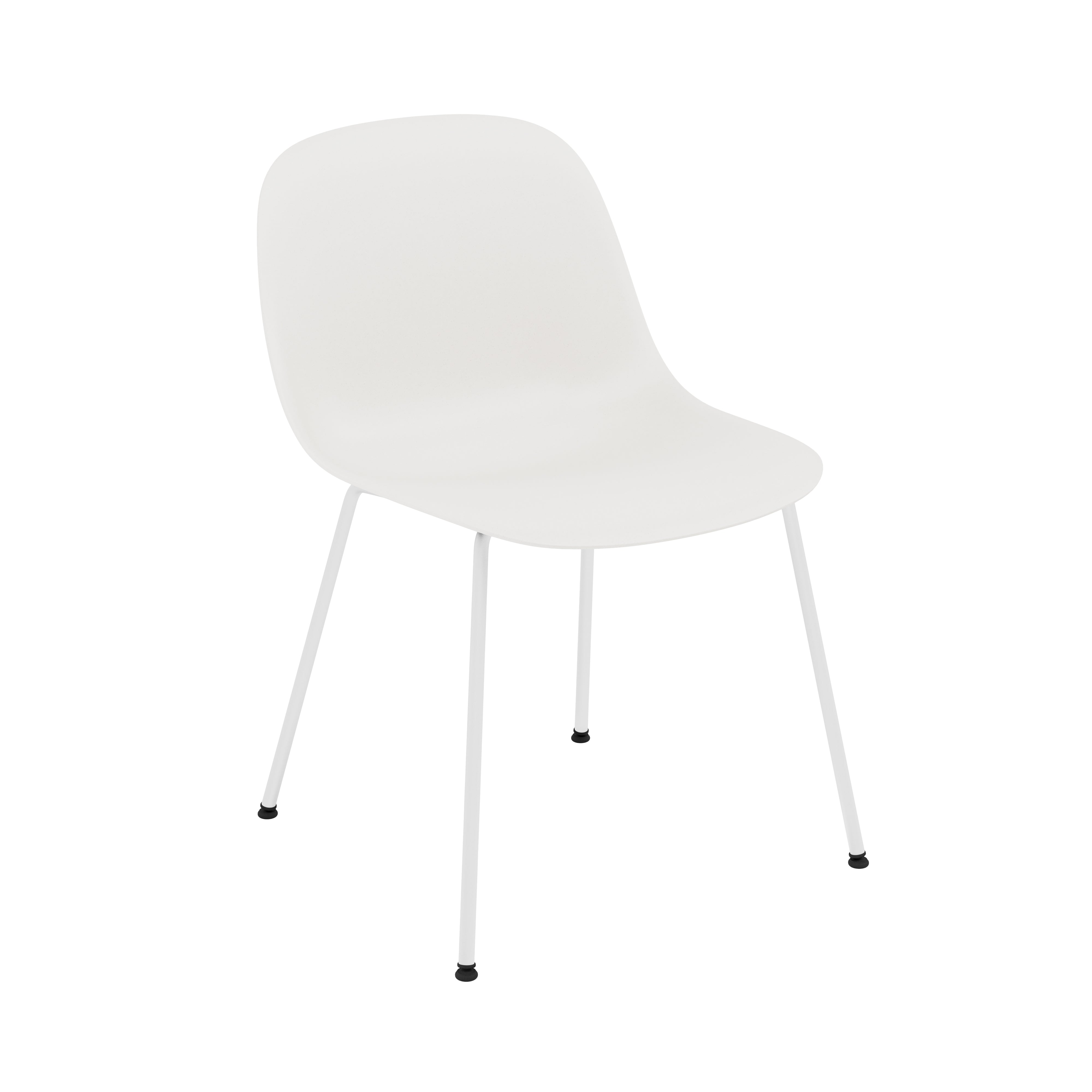 Fiber Side Chair: Tube Base + Recycled Shell + White + Natural White