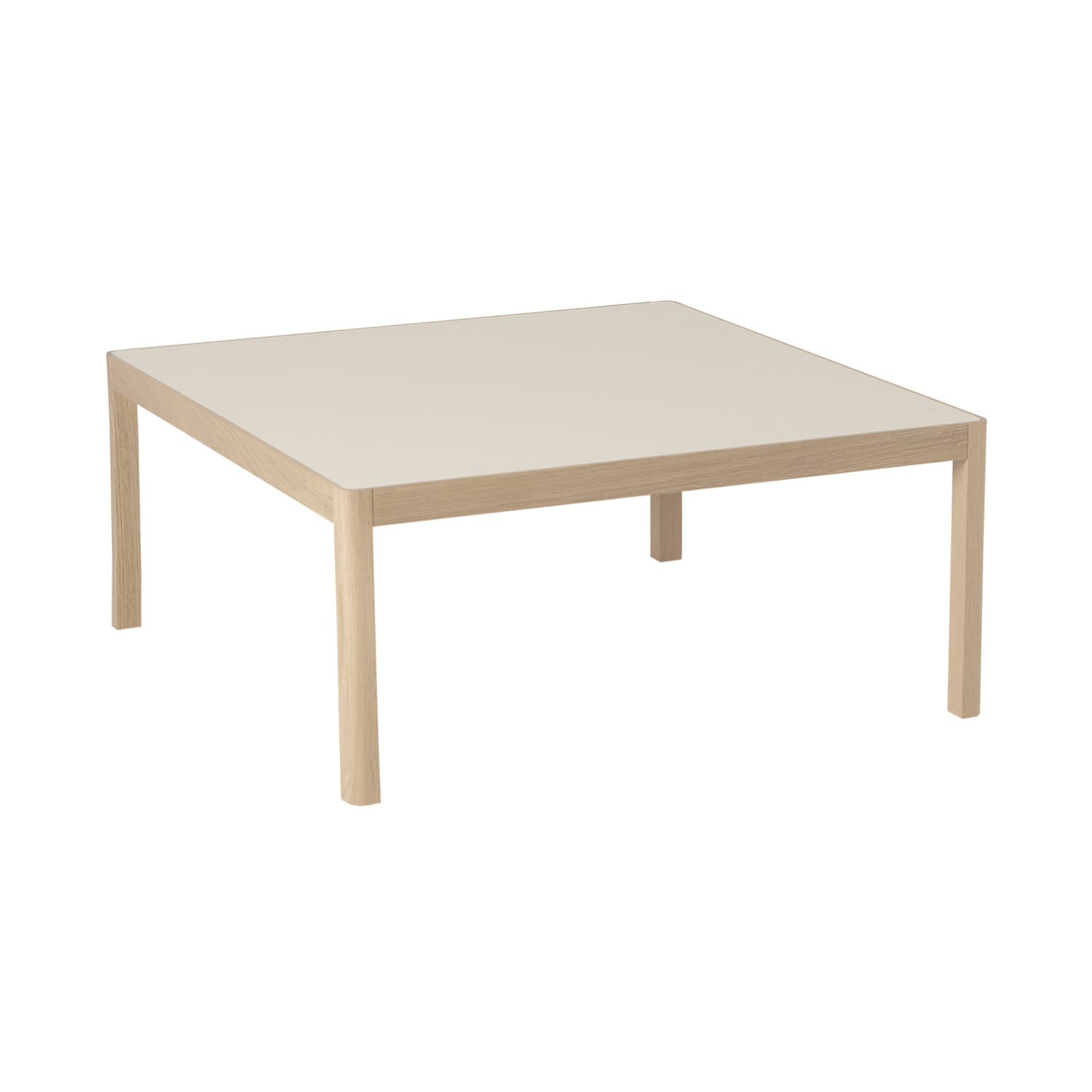 Workshop Coffee Table: Square + Warm Grey Linoleum + Oak