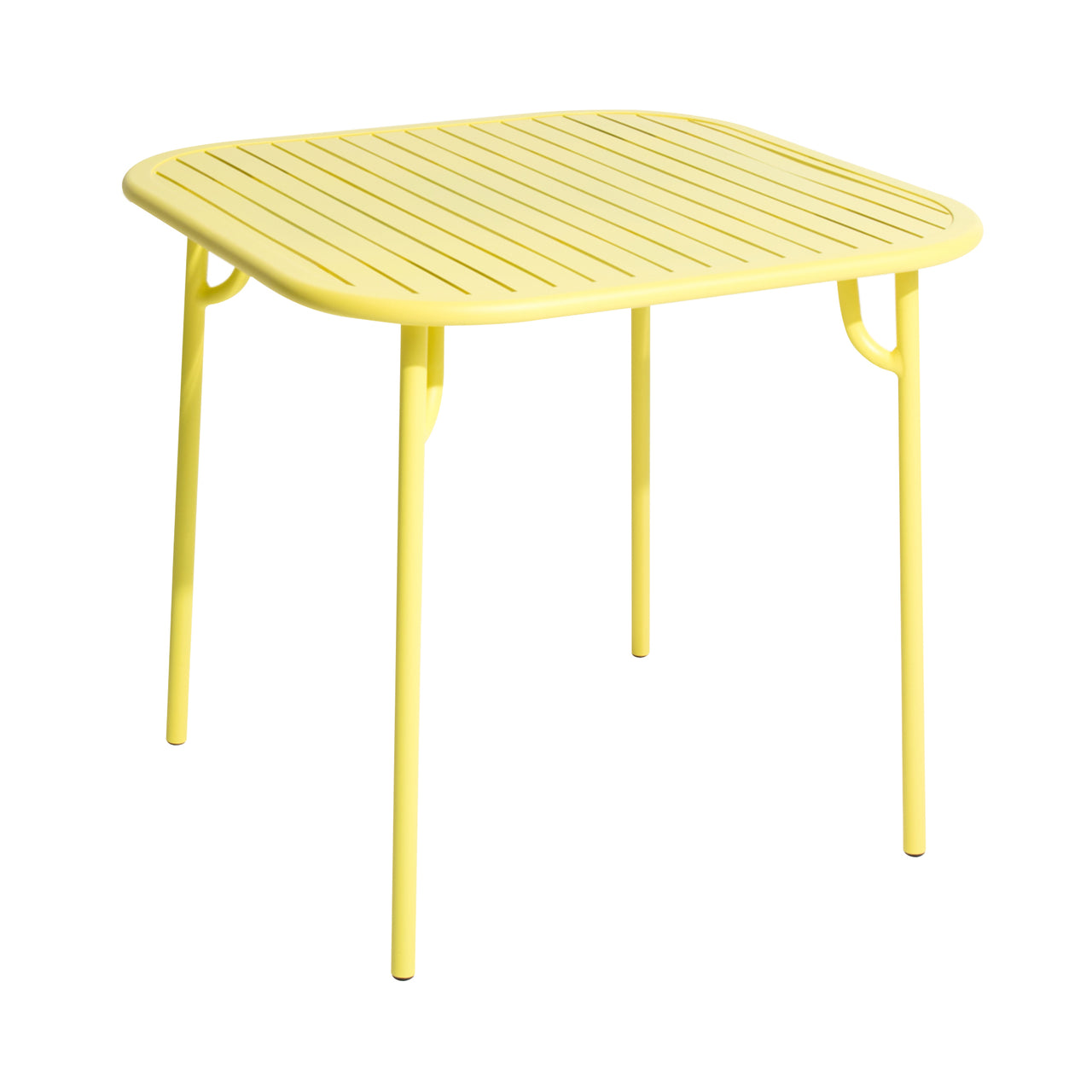 Week-End Square Dining Table with Slats: Yellow